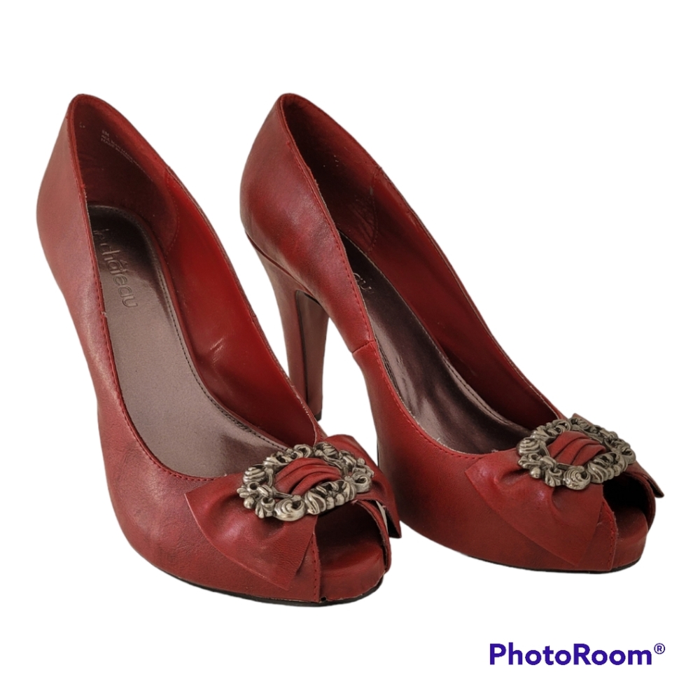 Red Peep Toe Heels